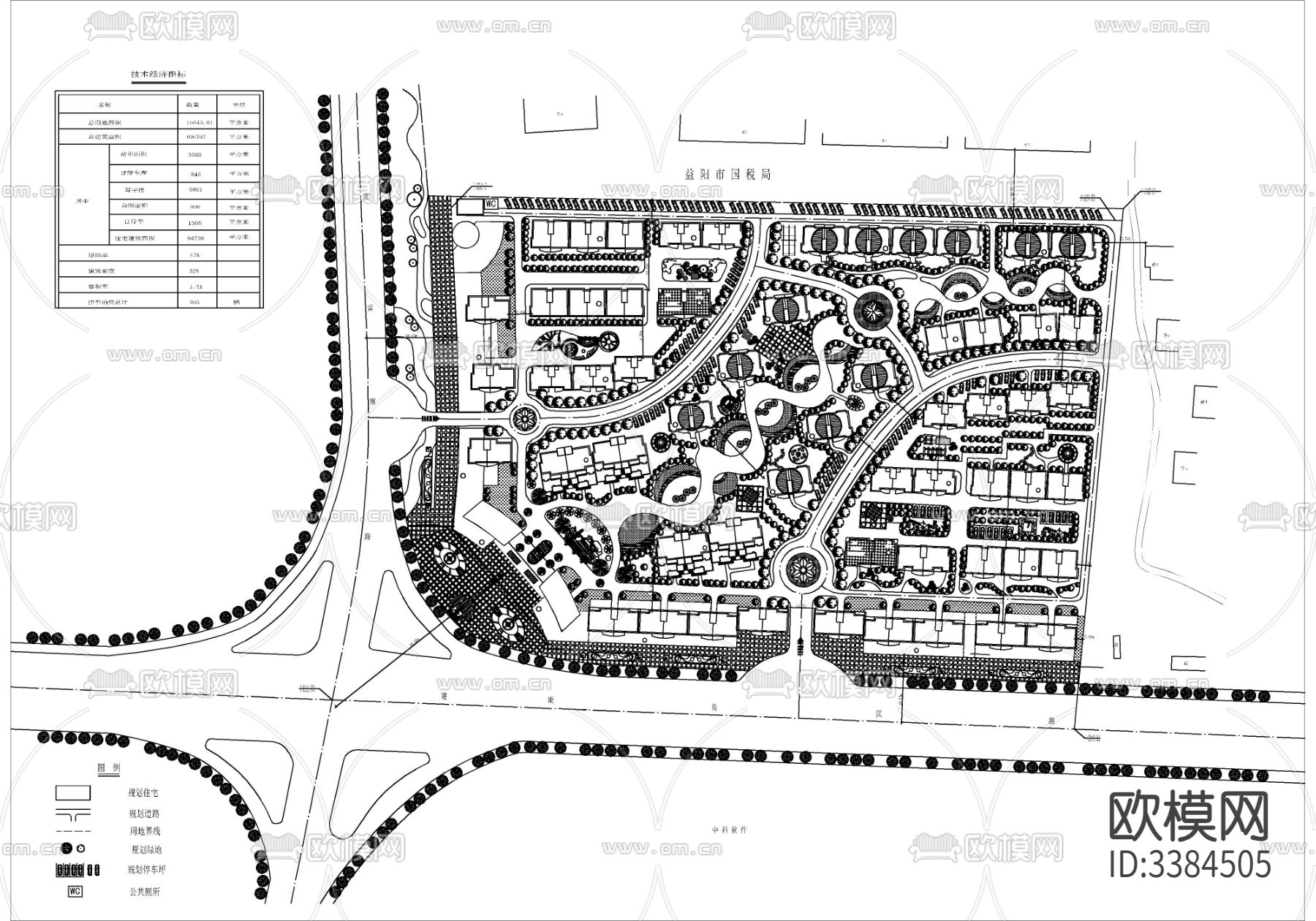 80套住宅小区CAD图库下载（渲染图5）
