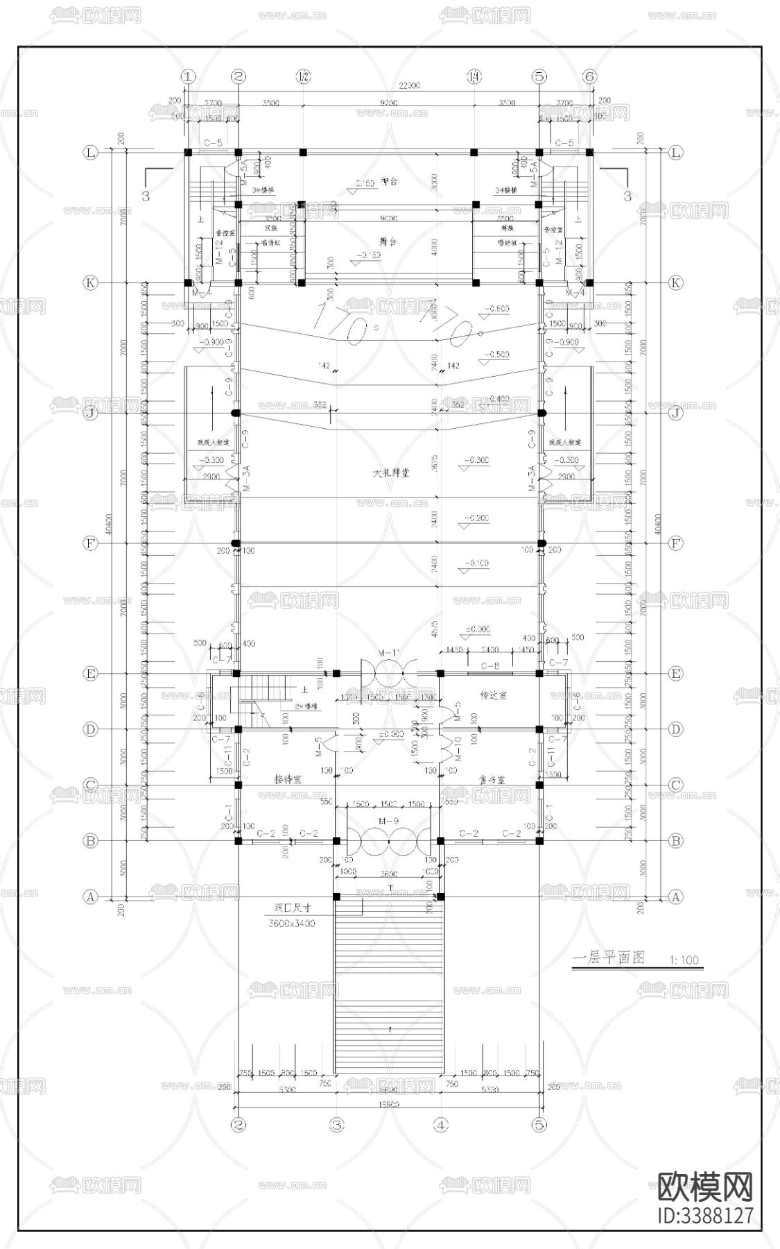 基督教會(huì)建筑圖cad施工圖下載（渲染圖2）