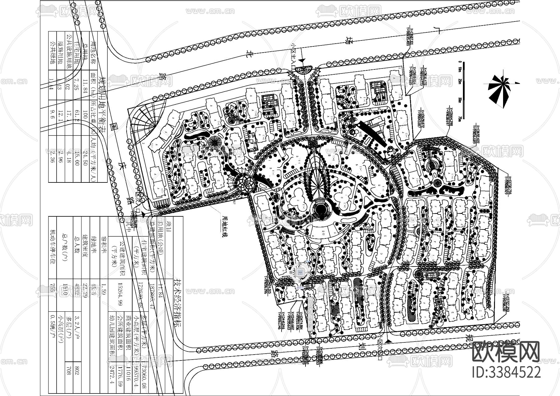 40套小区平面布置CAD图库下载（渲染图3）
