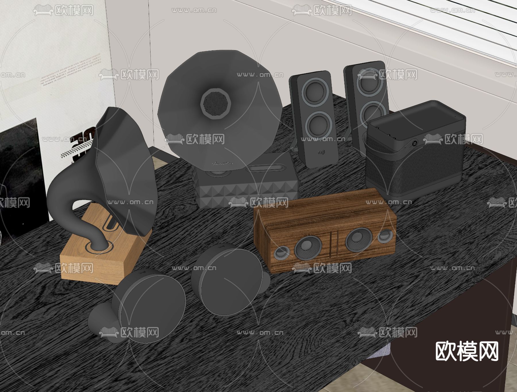 音箱 音响 扩放器su模型下载（渲染图1）