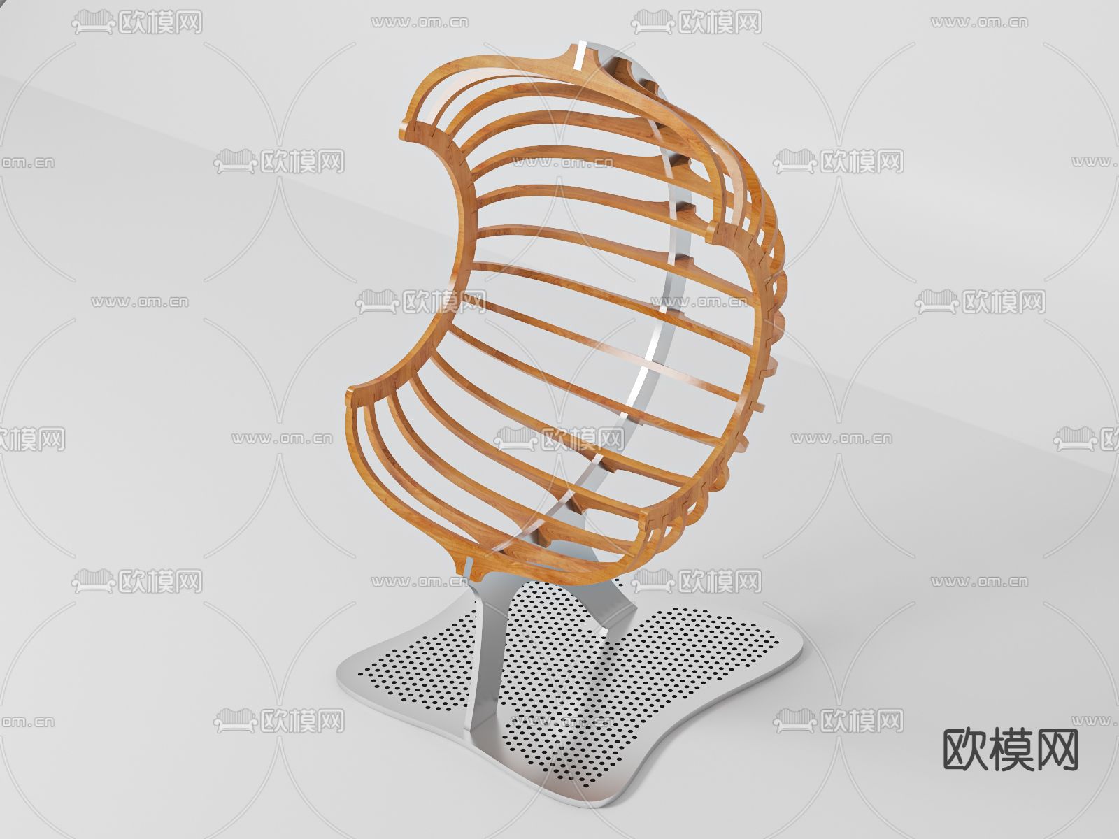 北欧户外椅 蛋壳椅 休闲椅3d模型下载（渲染图1）