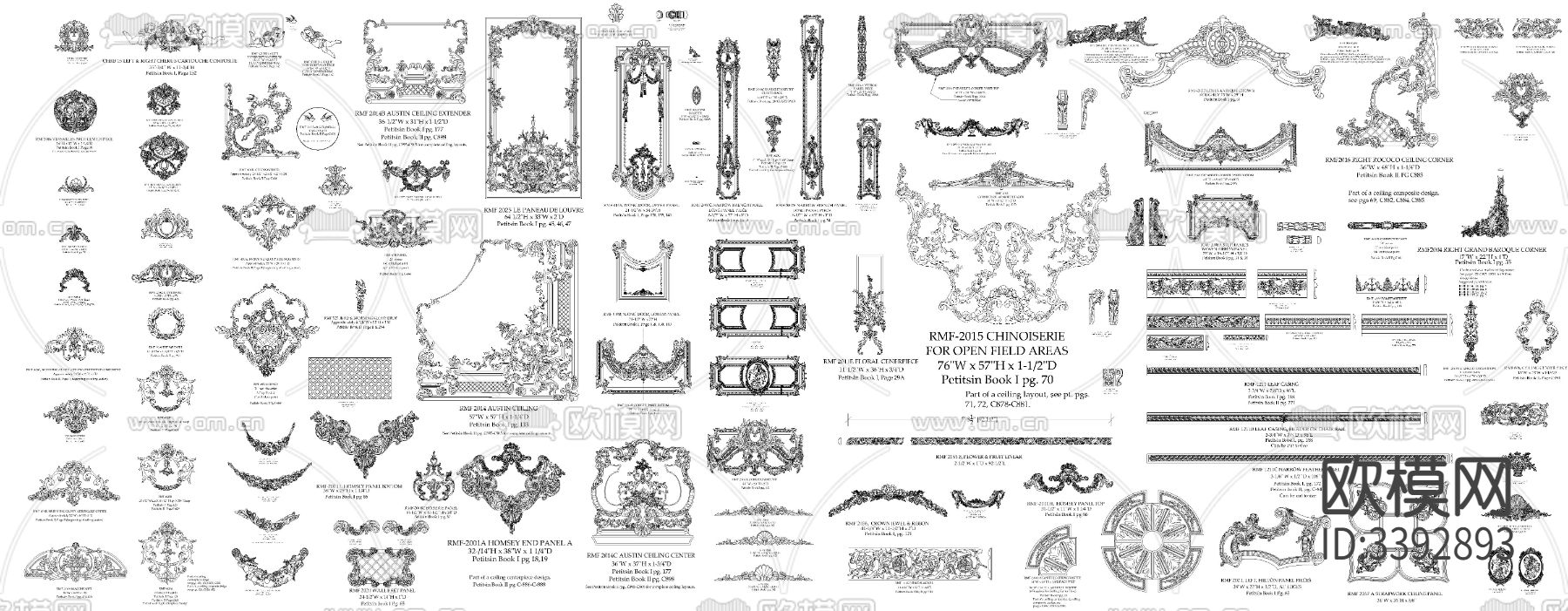 法式雕花cad图库下载