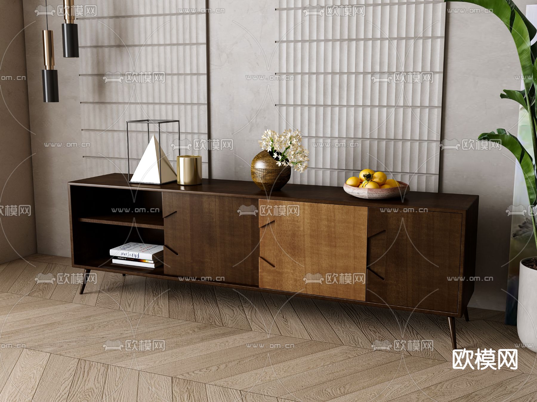 北欧电视柜3d模型下载