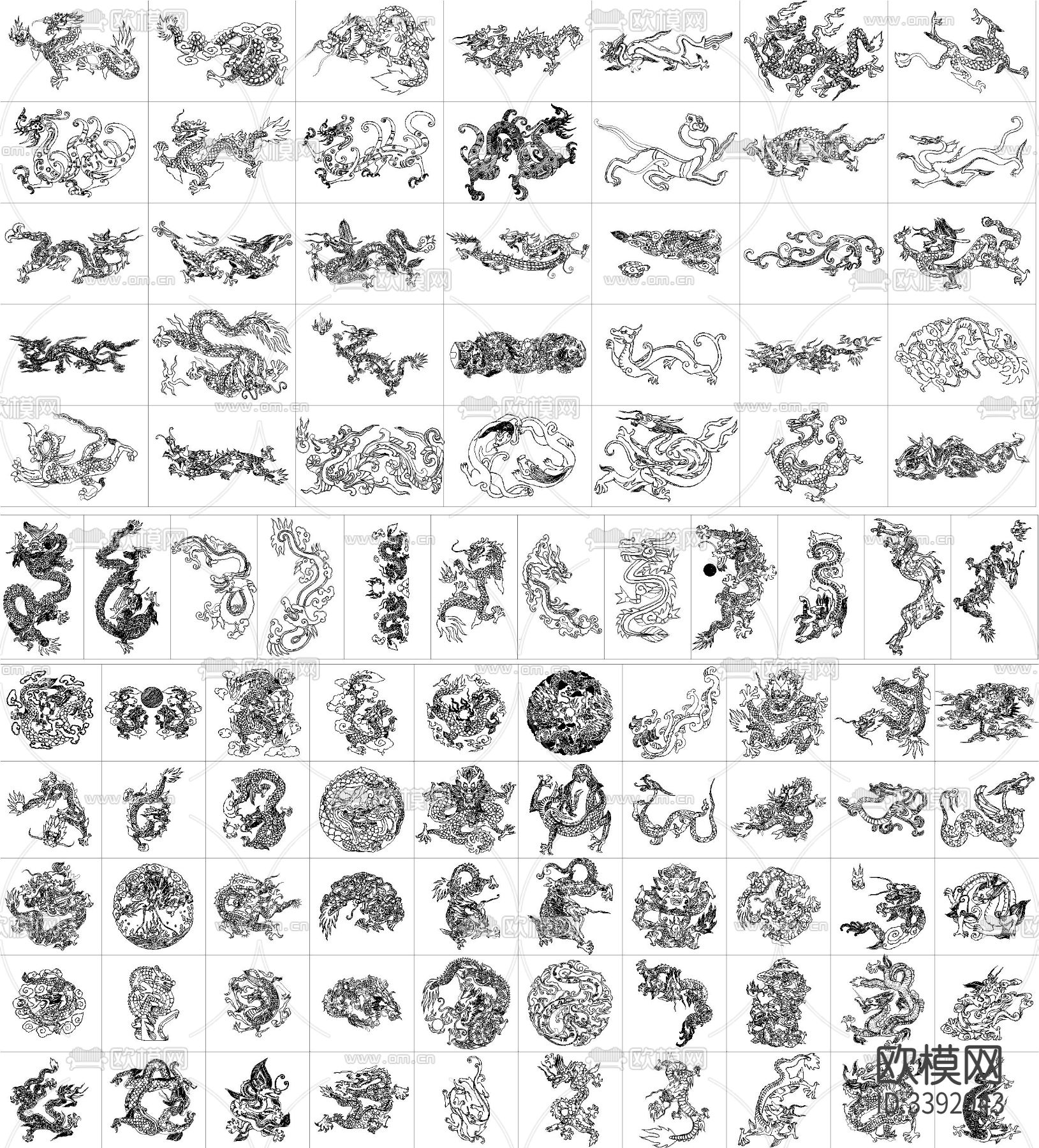 雕花图案cad图库下载（渲染图2）