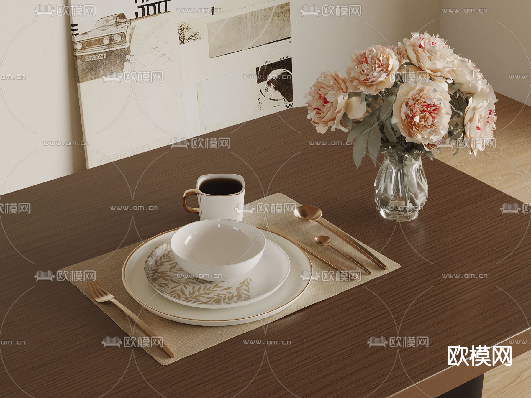 西餐餐具 刀叉碗碟3d模型下载