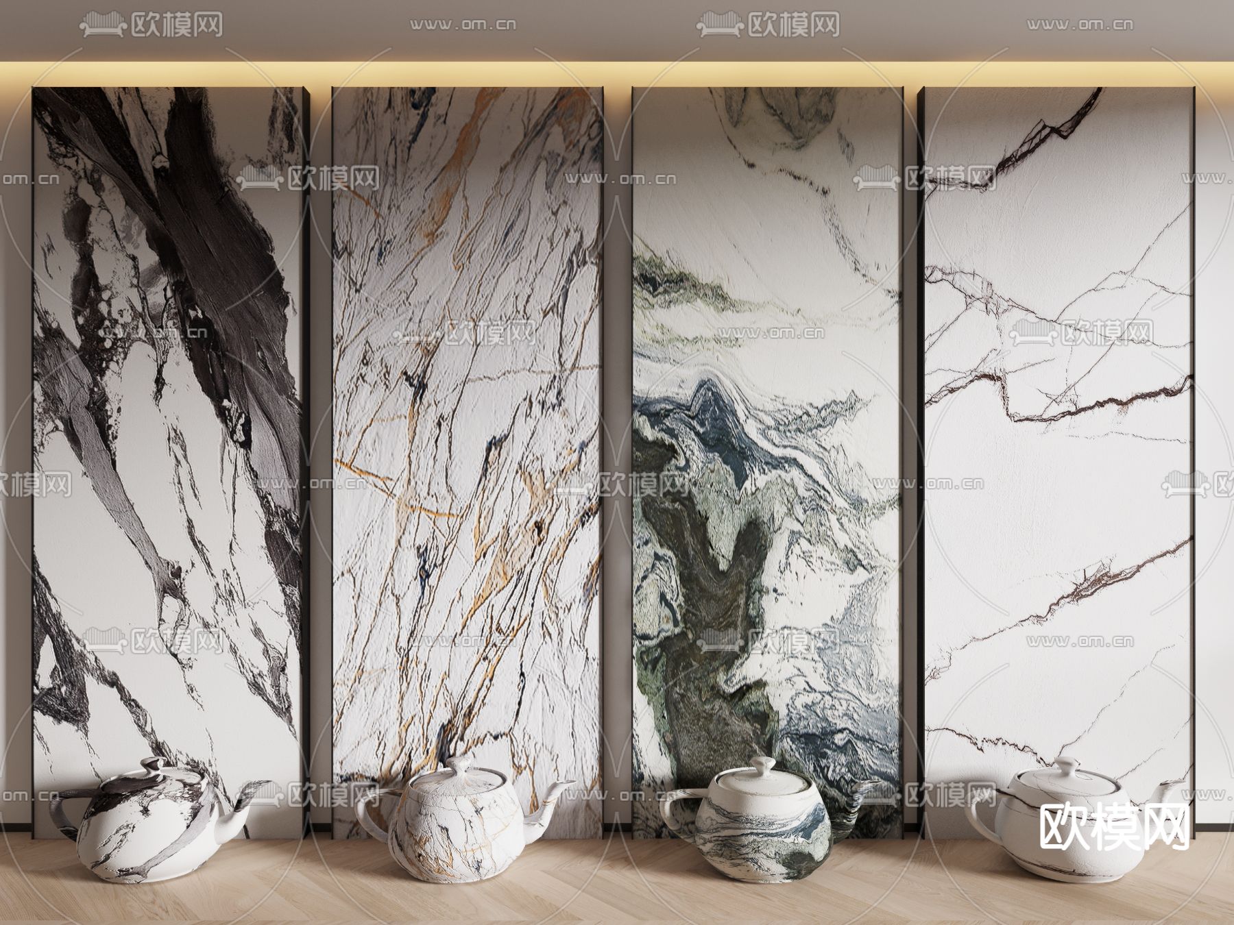 现代奢石 大理石 岩板3d模型下载