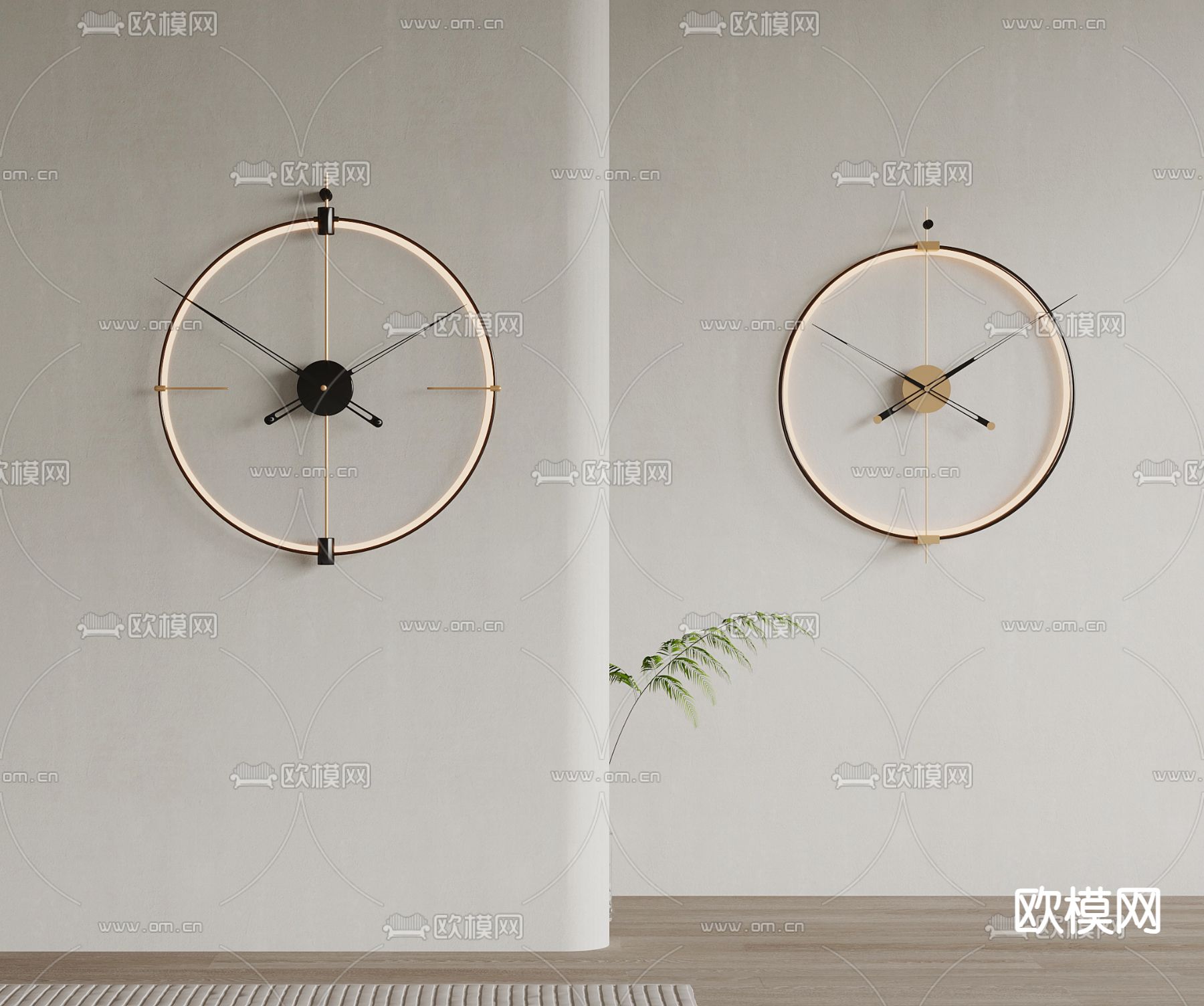现代钟表 挂表3d模型下载