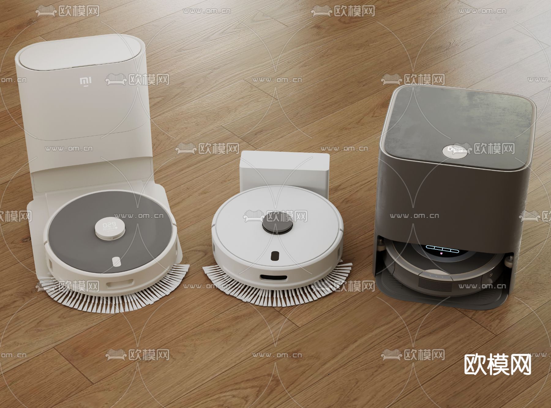 扫地机器人 扫拖一体机器 智能家电电器su模型下载（渲染图1）