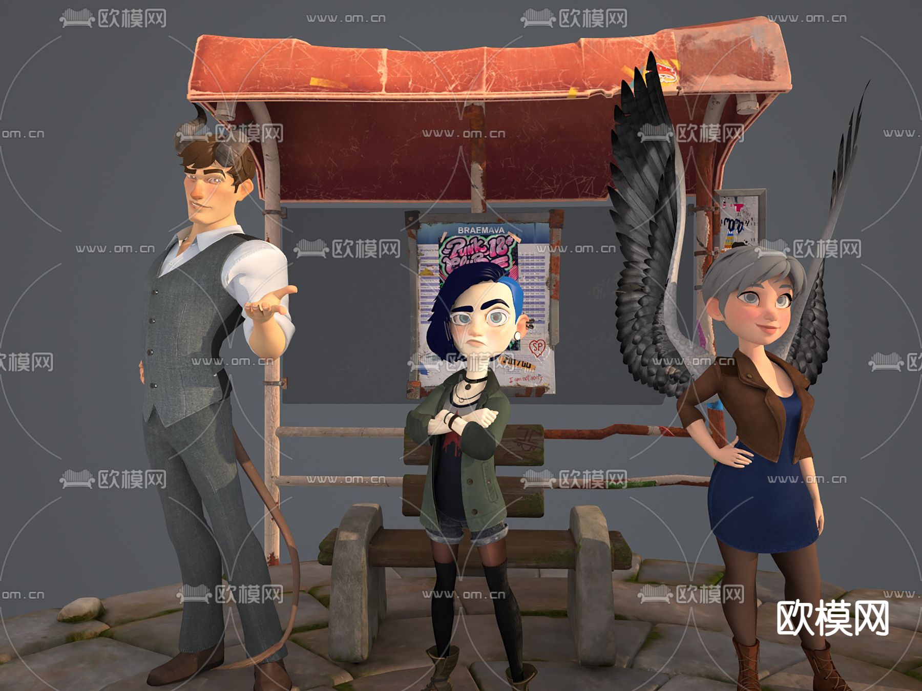 虚拟人物 游戏人物3d模型下载