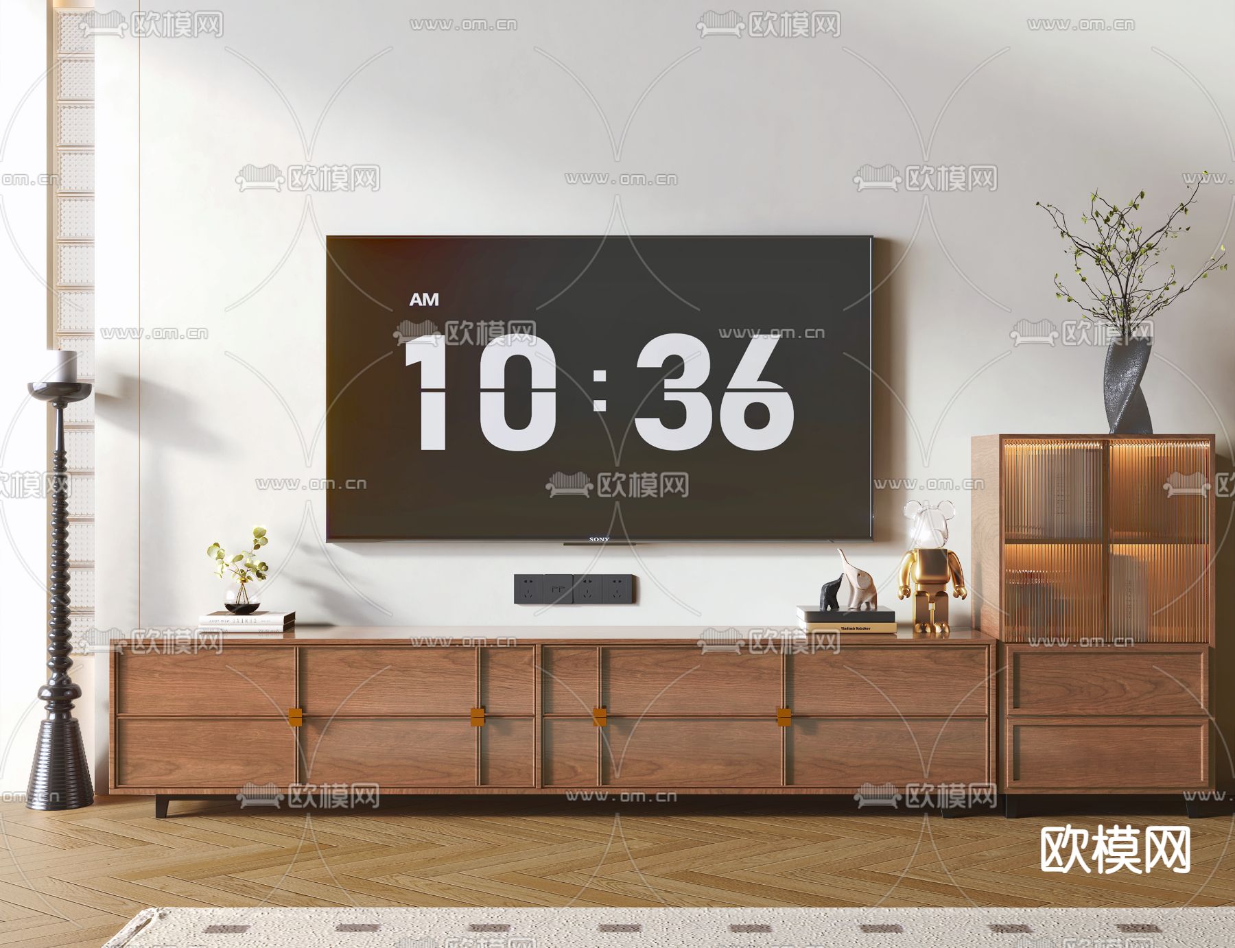 中古风电视柜3d模型下载