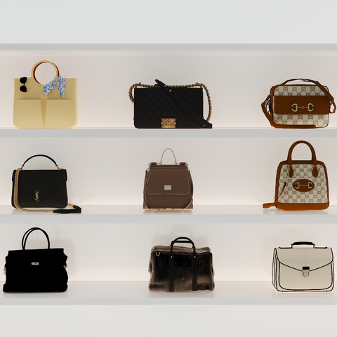  女士包包 手提包su模型 