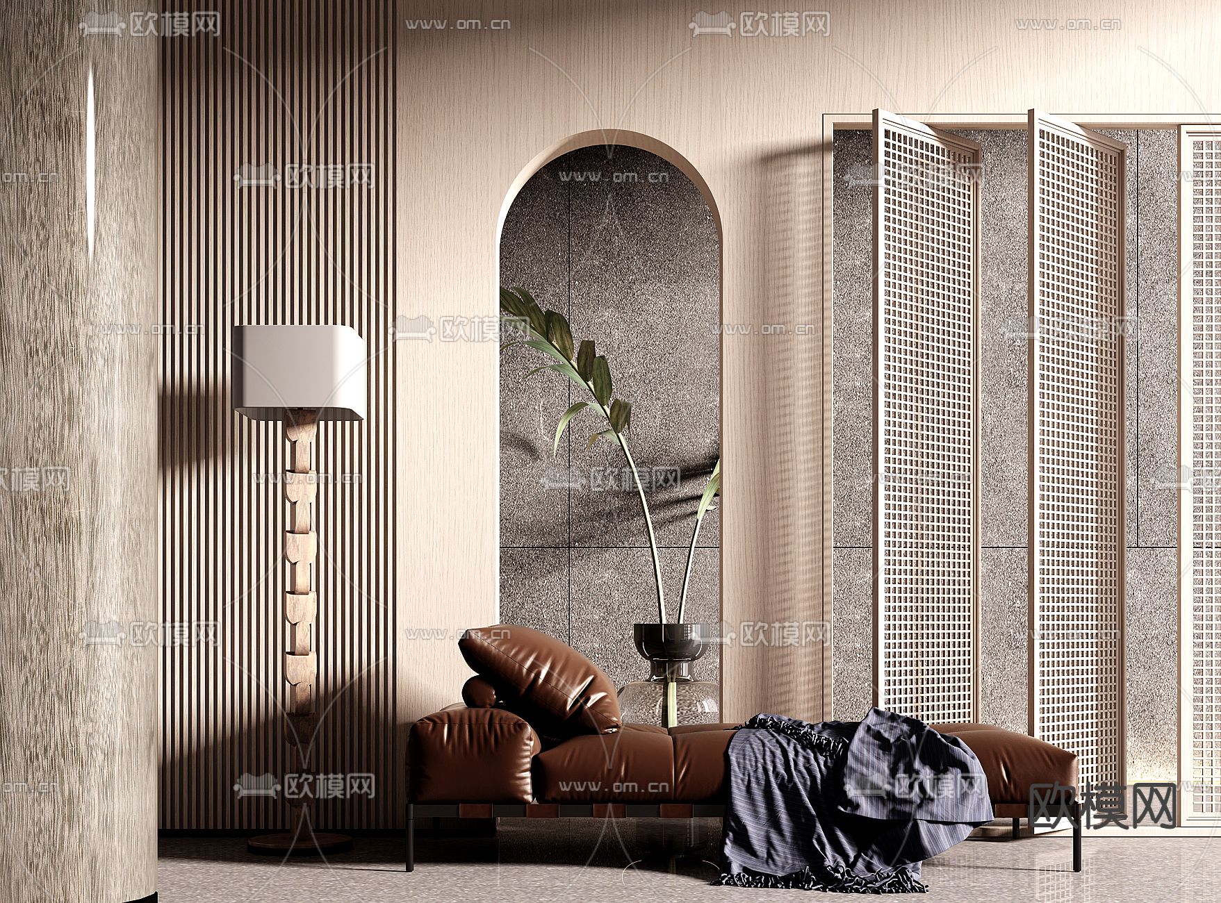 现代床尾凳 脚踏3d模型下载