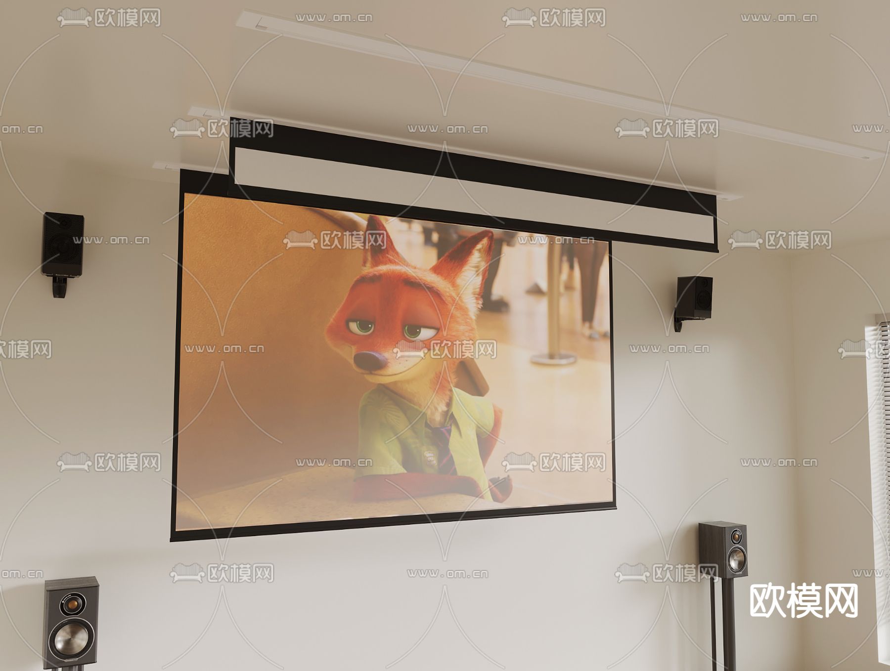 投影仪 投影幕布3d模型下载