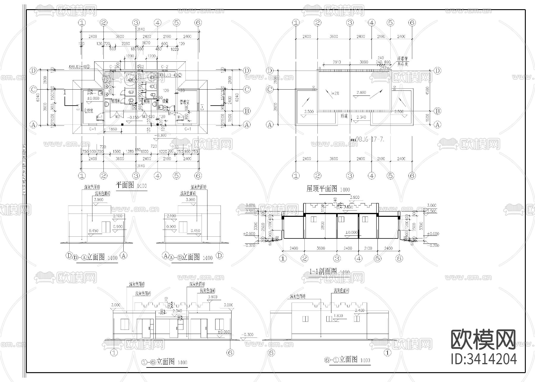管理房cad大样图下载（渲染图6）
