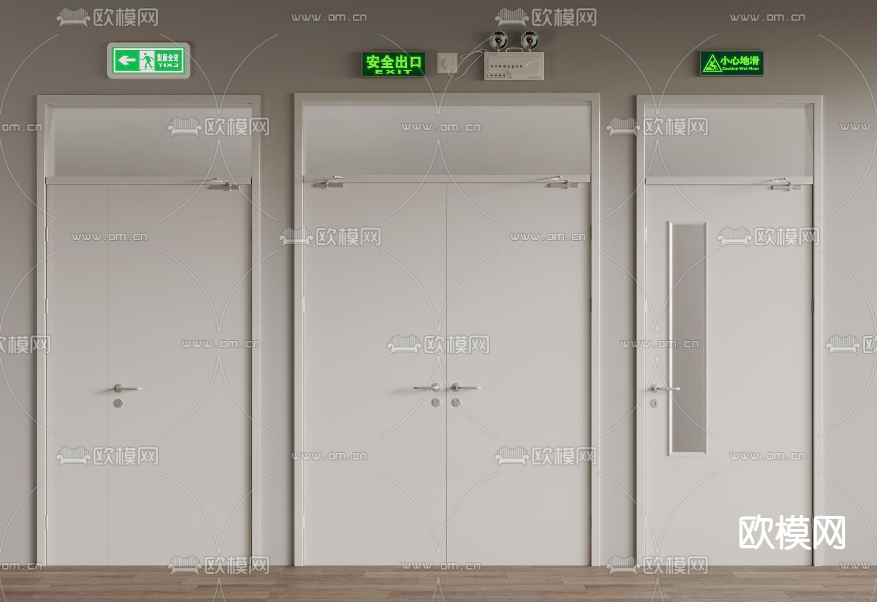 消防门 防火门 安全门3d模型下载