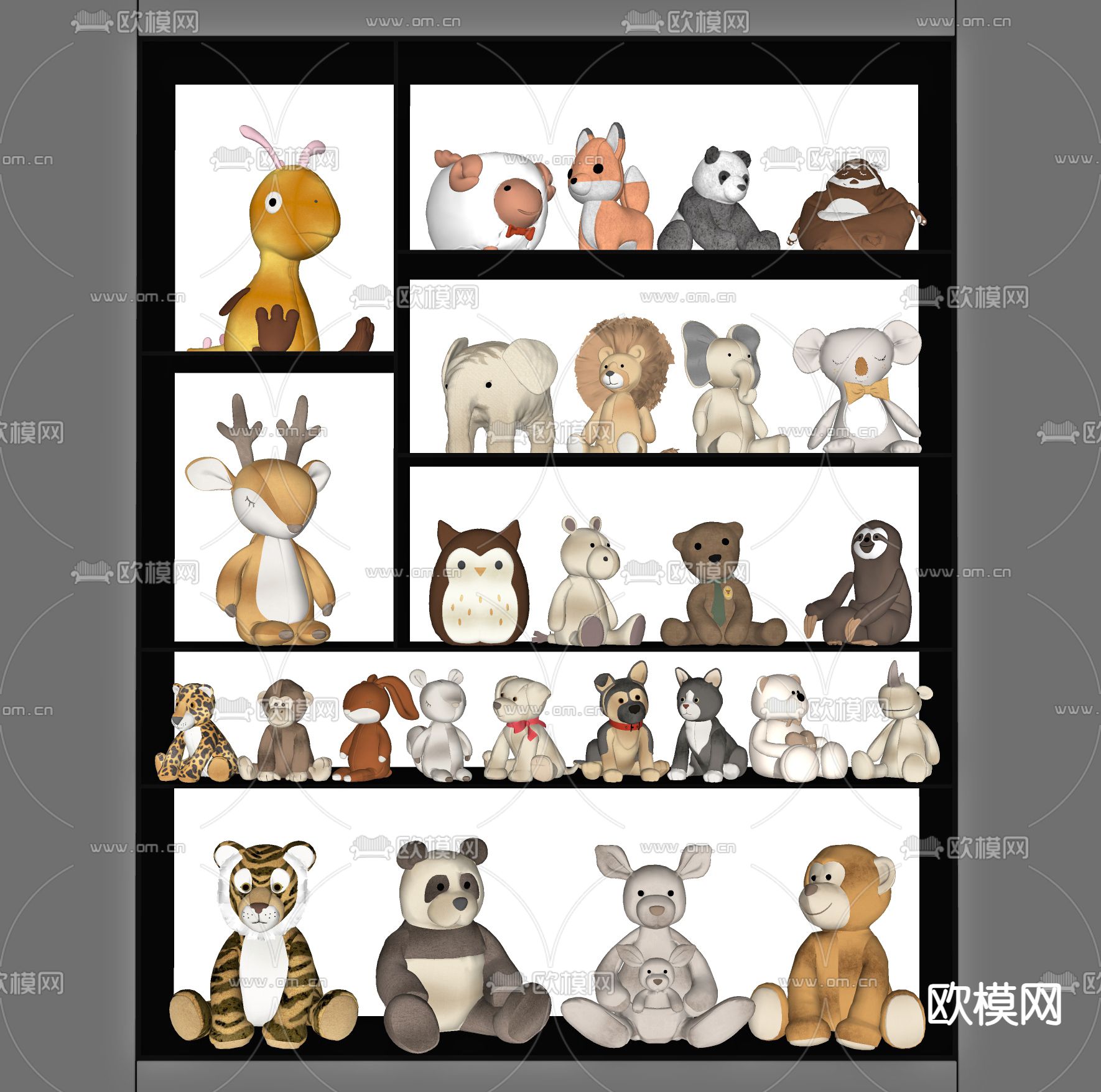 现代玩偶 布娃娃 玩具su模型下载（渲染图1）