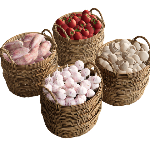  蔬菜 大蒜 西红柿 地瓜su模型 