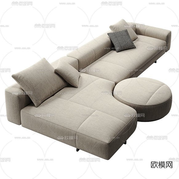 Minotti 意式多人沙发3d模型下载