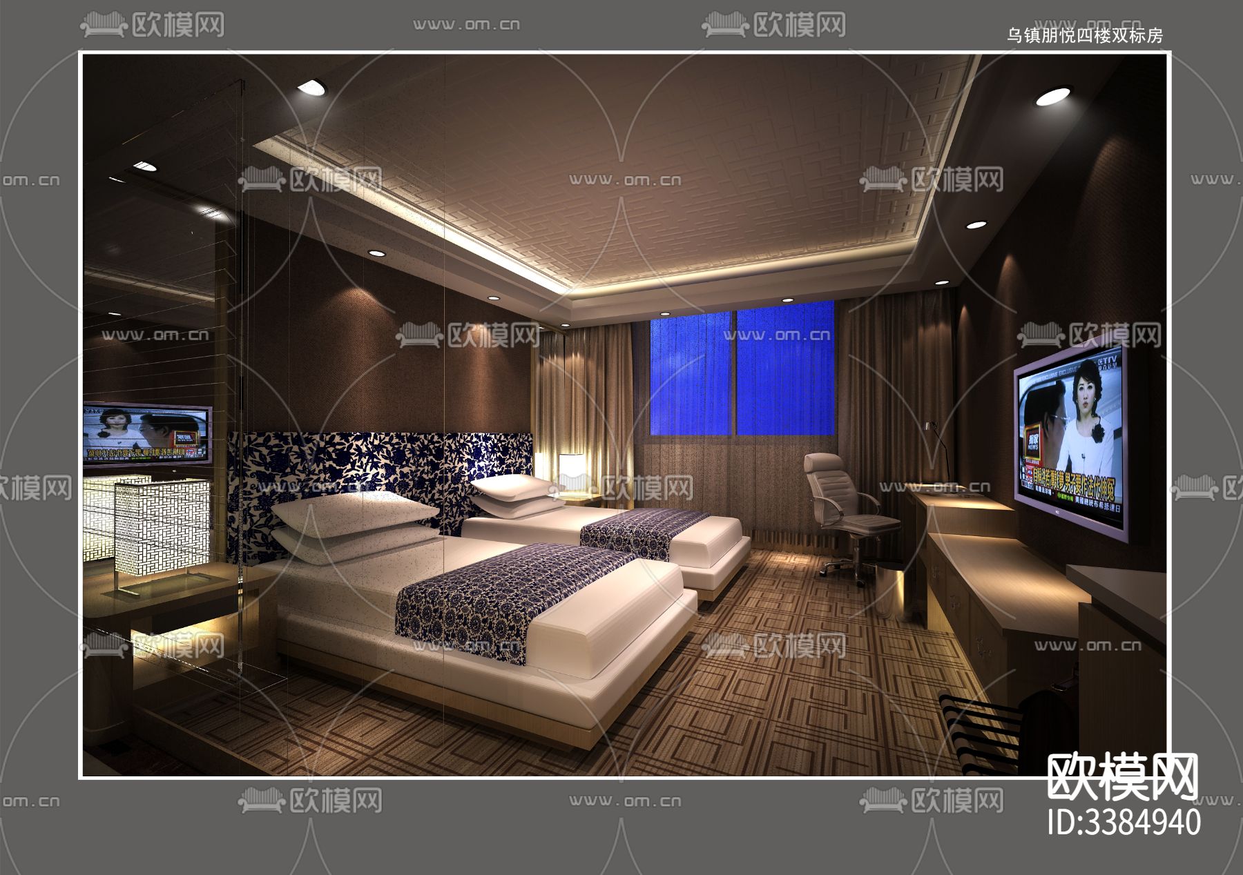 秦悦假日酒店CAD施工图下载（渲染图7）