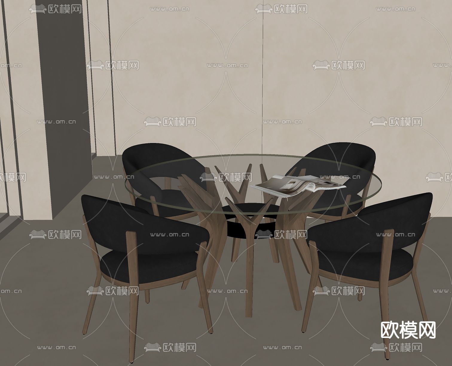 现代休闲桌椅su模型