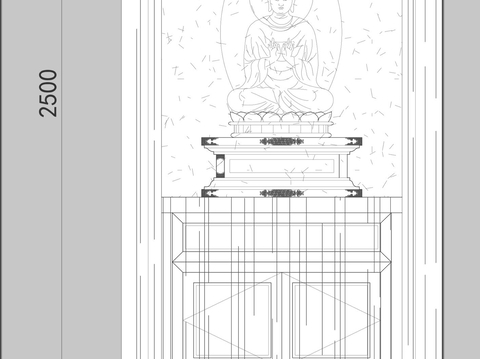  礼佛台供佛桌CAD平面图 