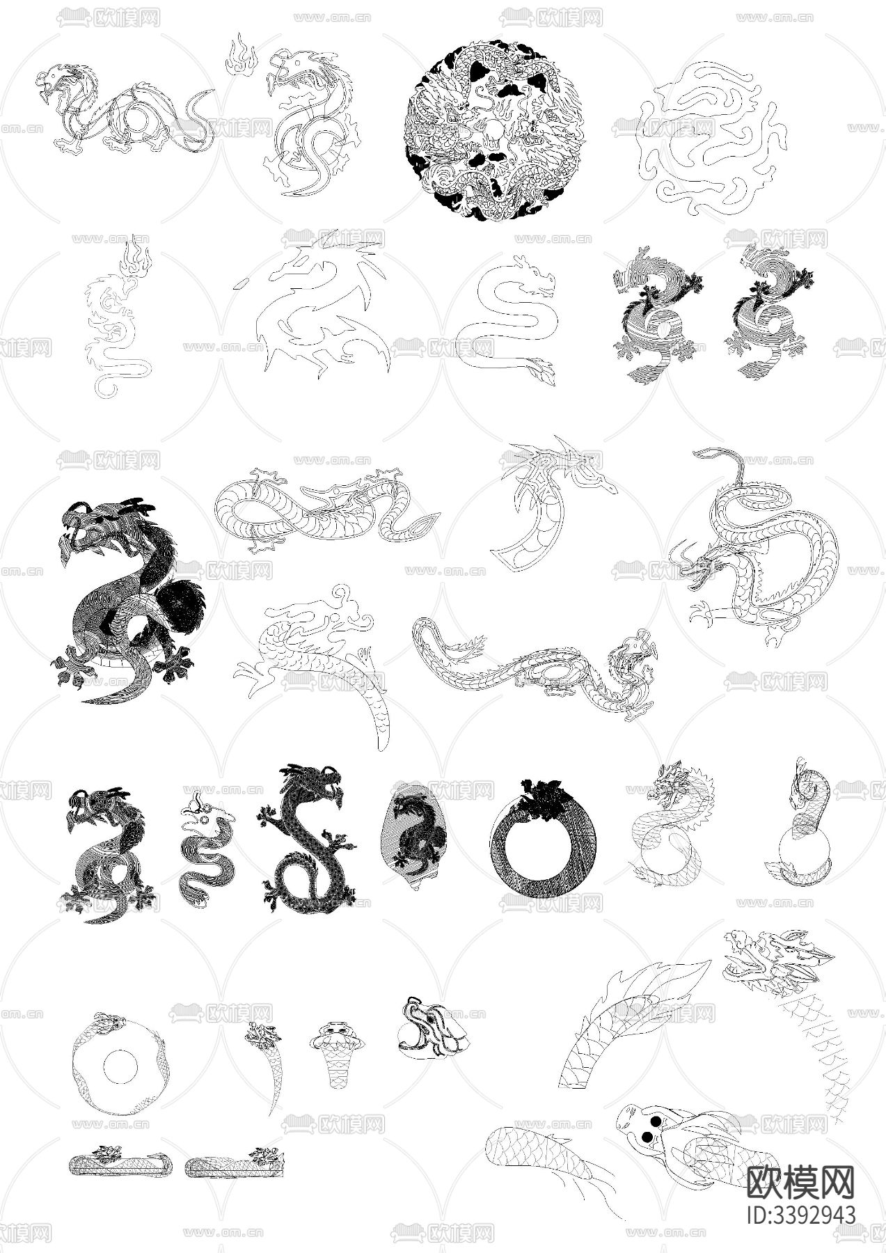 雕花图案cad图库下载（渲染图1）