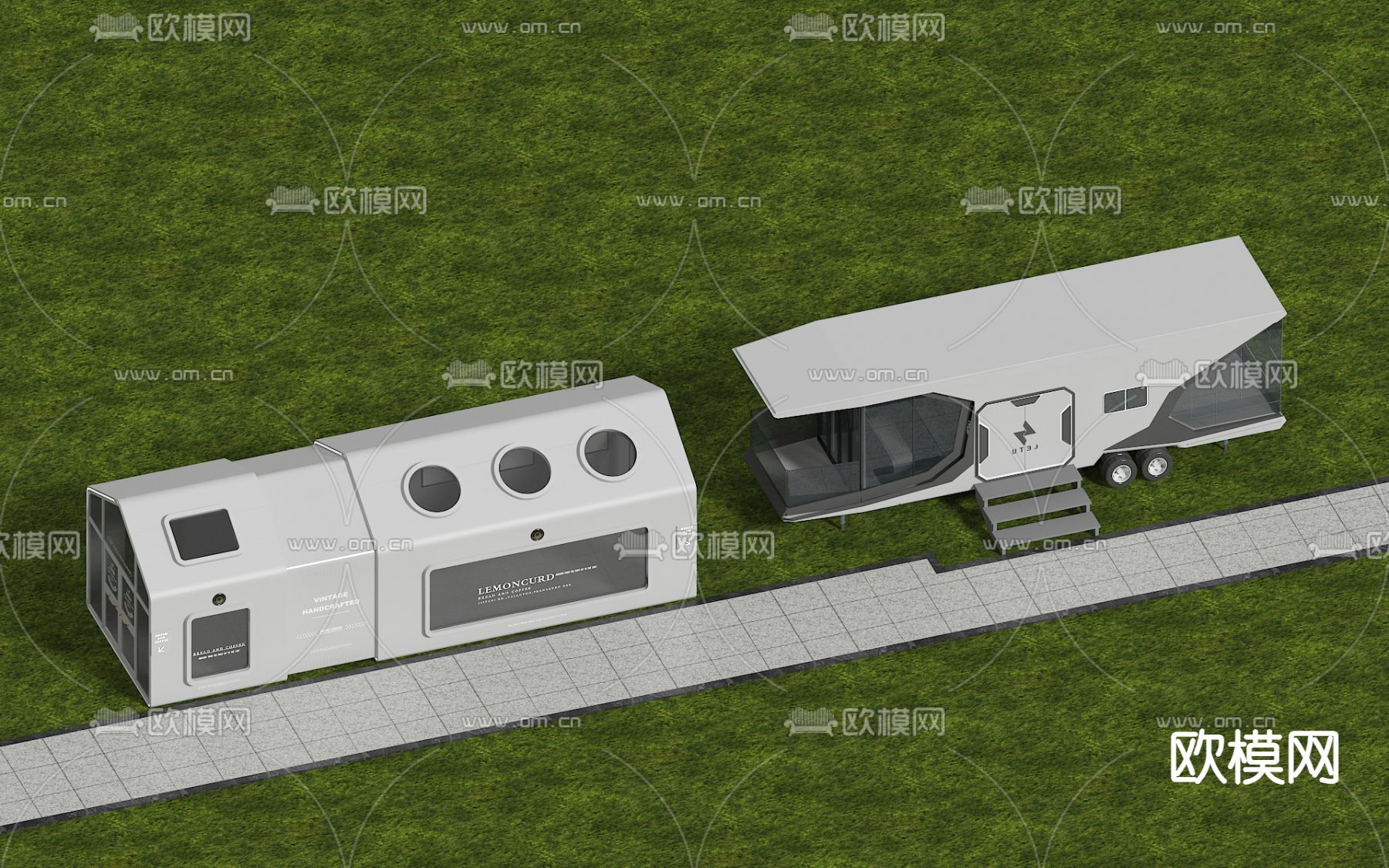 工业风奶茶店 集装箱咖啡屋3d模型下载
