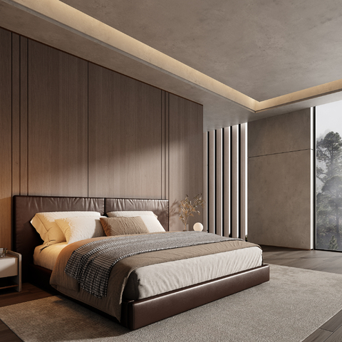  Minotti 意式主卧 卧室 主人房su模型 