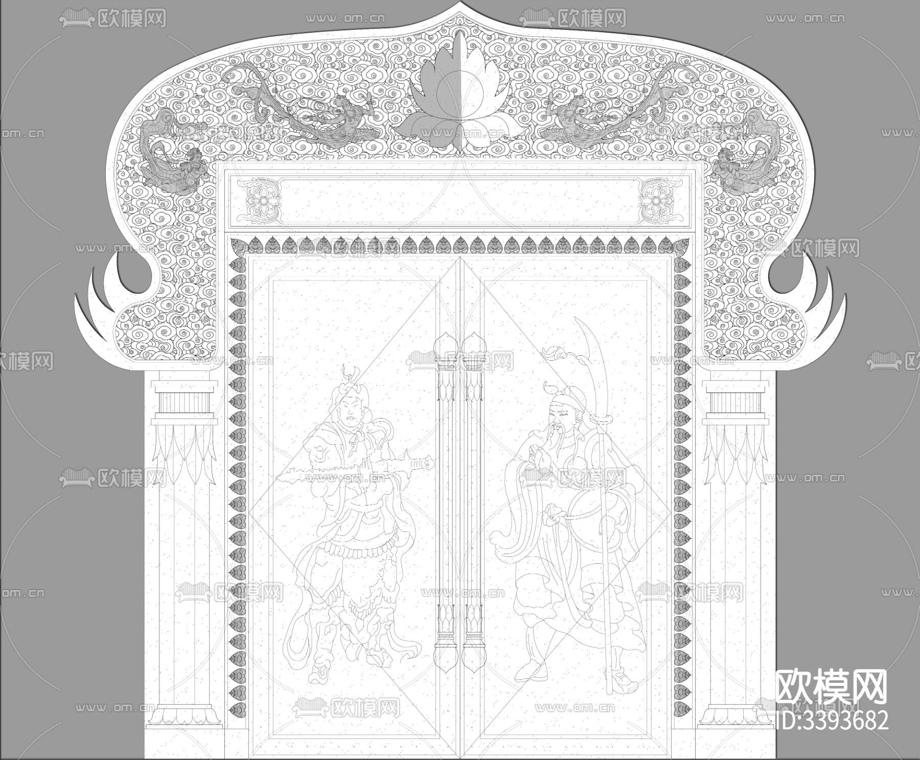 门神CAD平面图下载