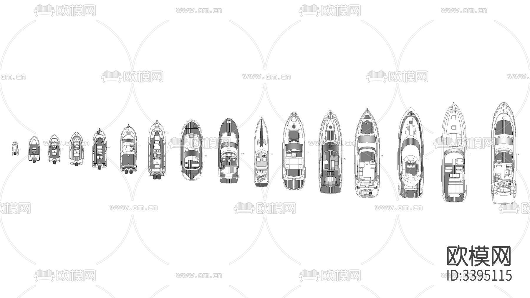 船舶和游艇cad图库下载