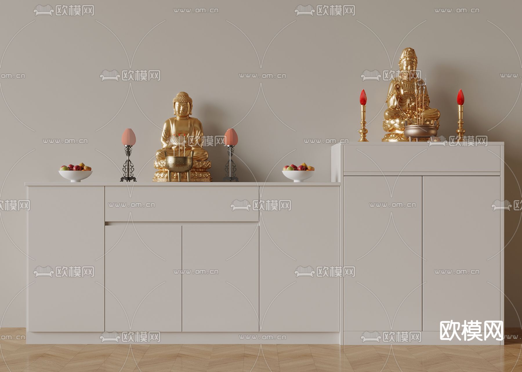 佛龛 神柜 供奉台 神龛3d模型下载