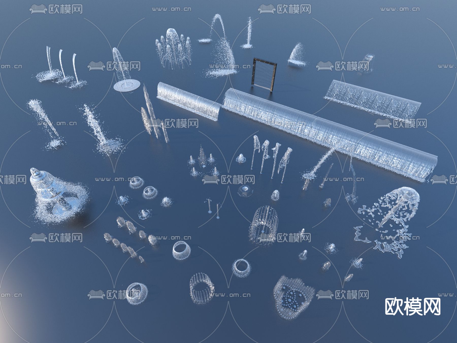 喷泉 涌泉 水景3d模型下载