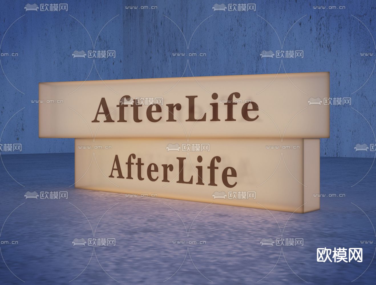 餐厅灯箱 户外灯箱3d模型下载（渲染图2）