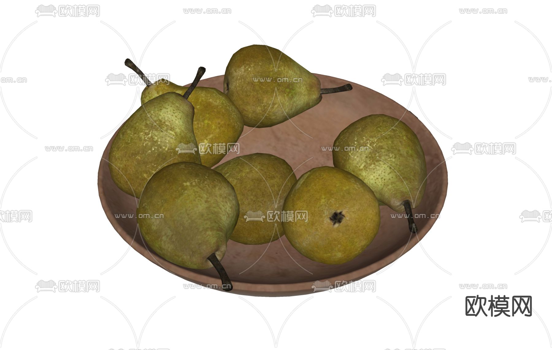 水果 梨子 盘子su模型下载（渲染图1）
