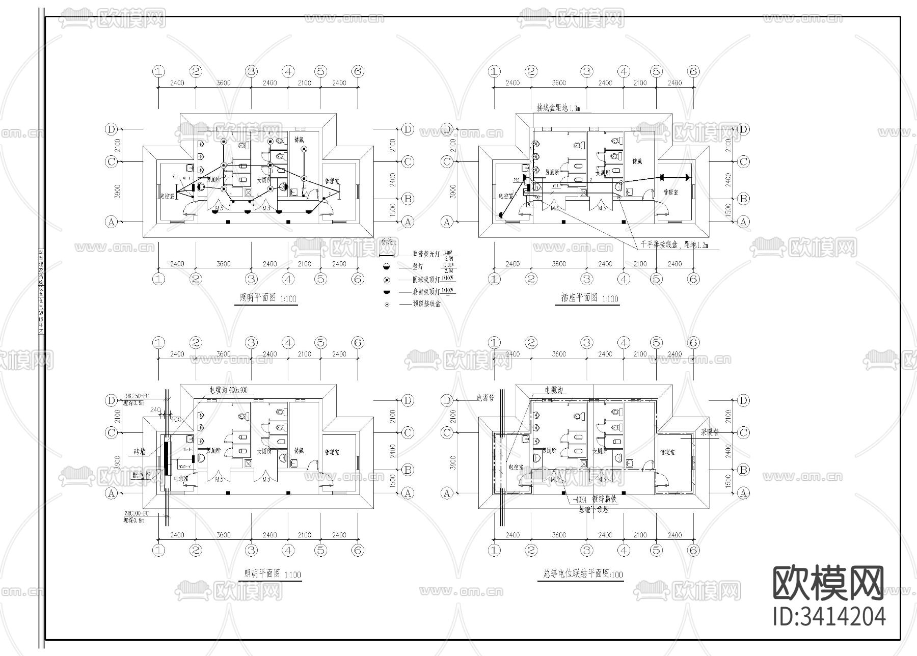 管理房cad大样图下载（渲染图5）