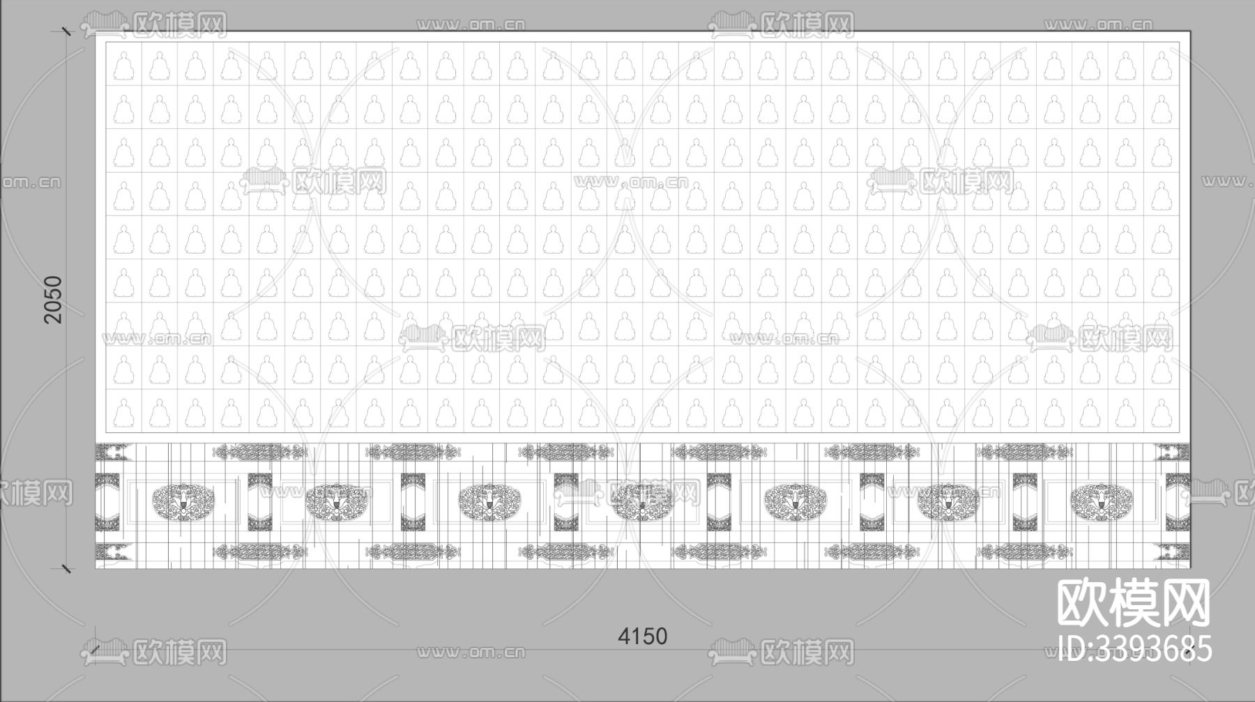 寺庙礼佛台供佛桌CAD平面图下载