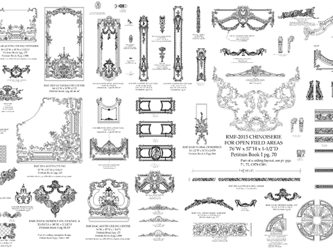  法式雕花cad图库 