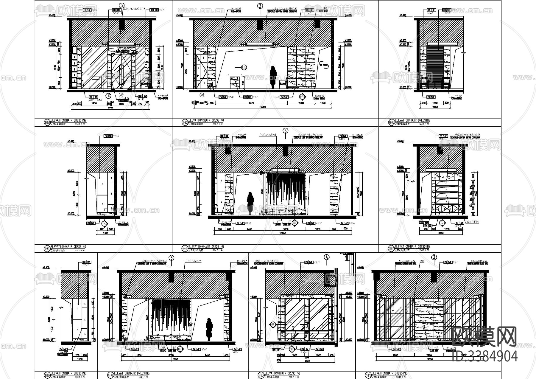 万达希尔顿逸林酒店CAD施工图下载（渲染图10）