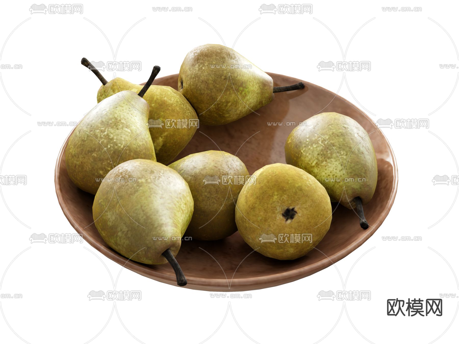 水果 梨子 盘子su模型下载（渲染图2）