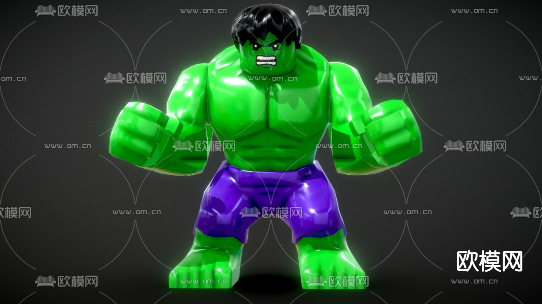 手办 乐高 积木 公仔 绿巨人玩具3d模型下载（渲染图2）