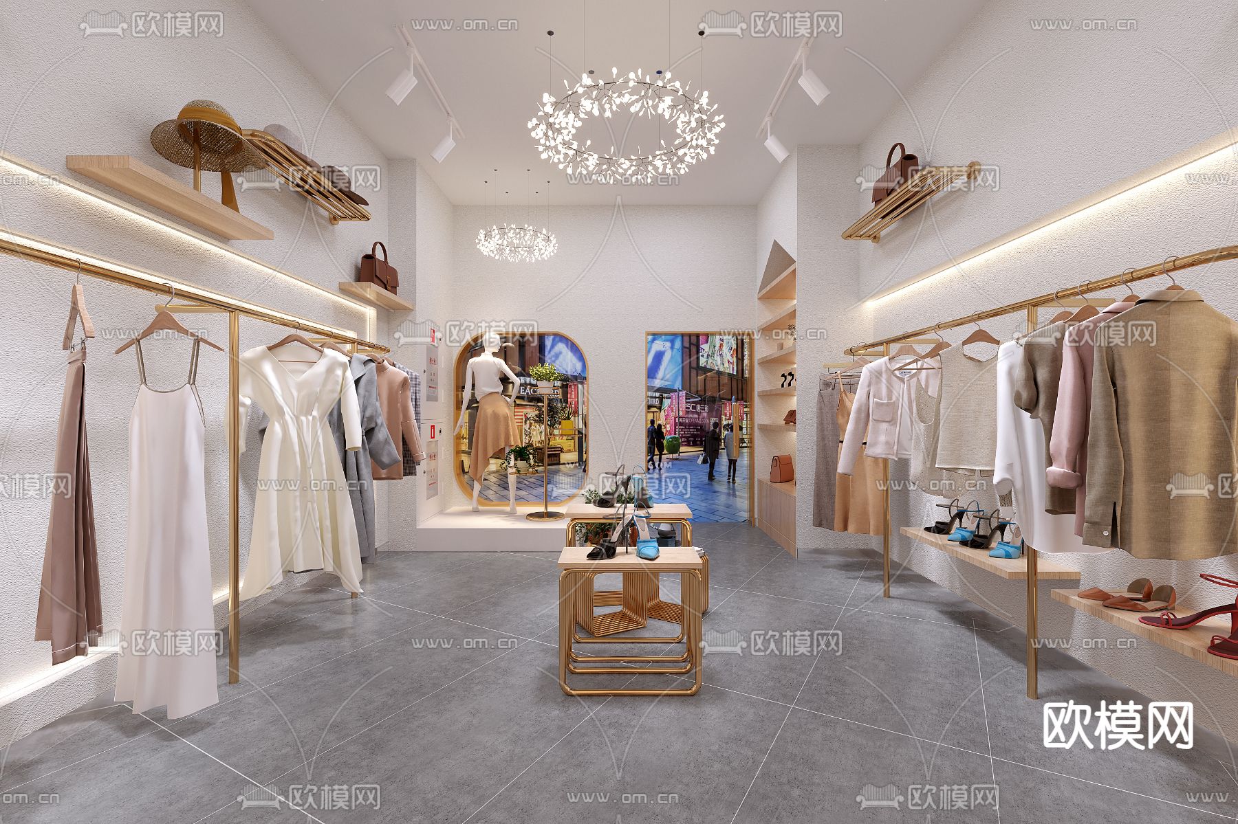 现代服装店 女装店3d模型下载（渲染图3）