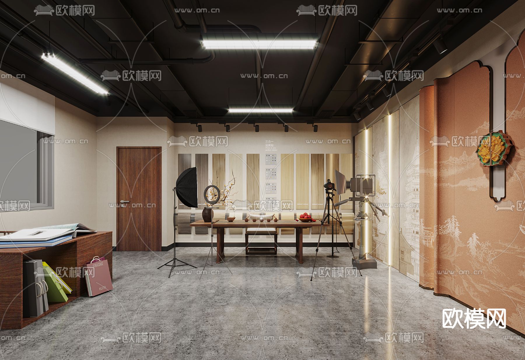 布料展厅 直播间3d模型下载（渲染图2）