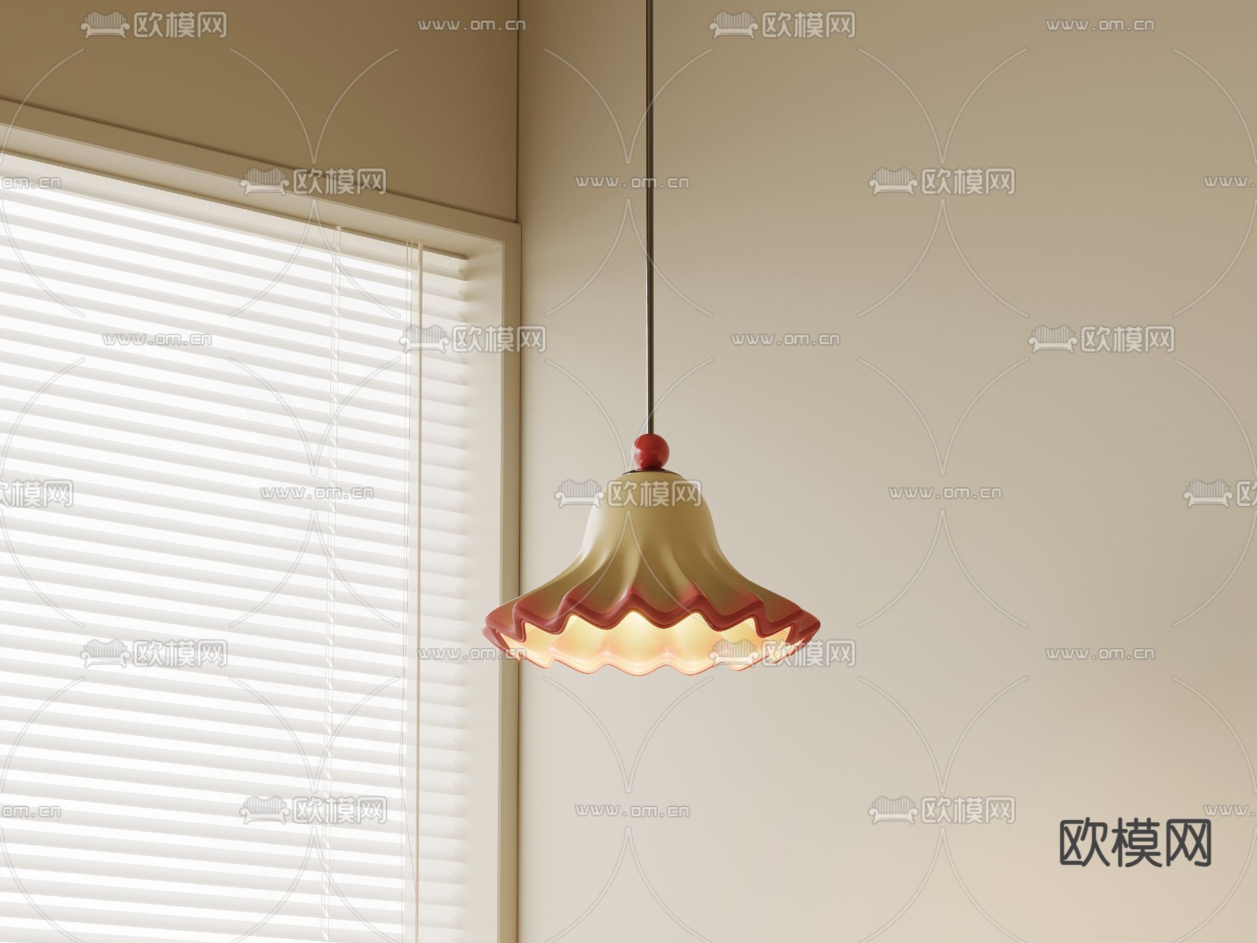 奶油风吊灯 花瓣吊灯3d模型下载