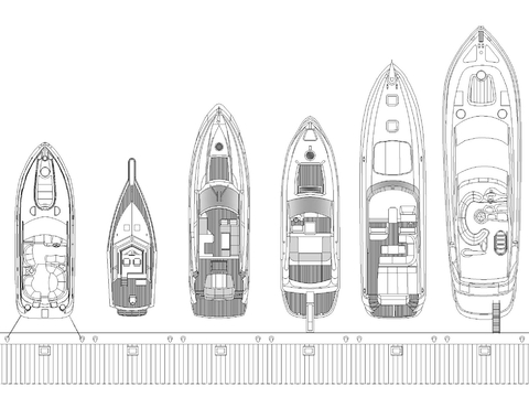  超级游艇cad图库 