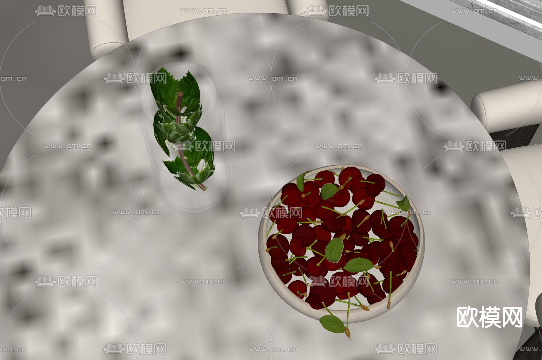 水果 车厘子 果盘su模型下载（渲染图1）