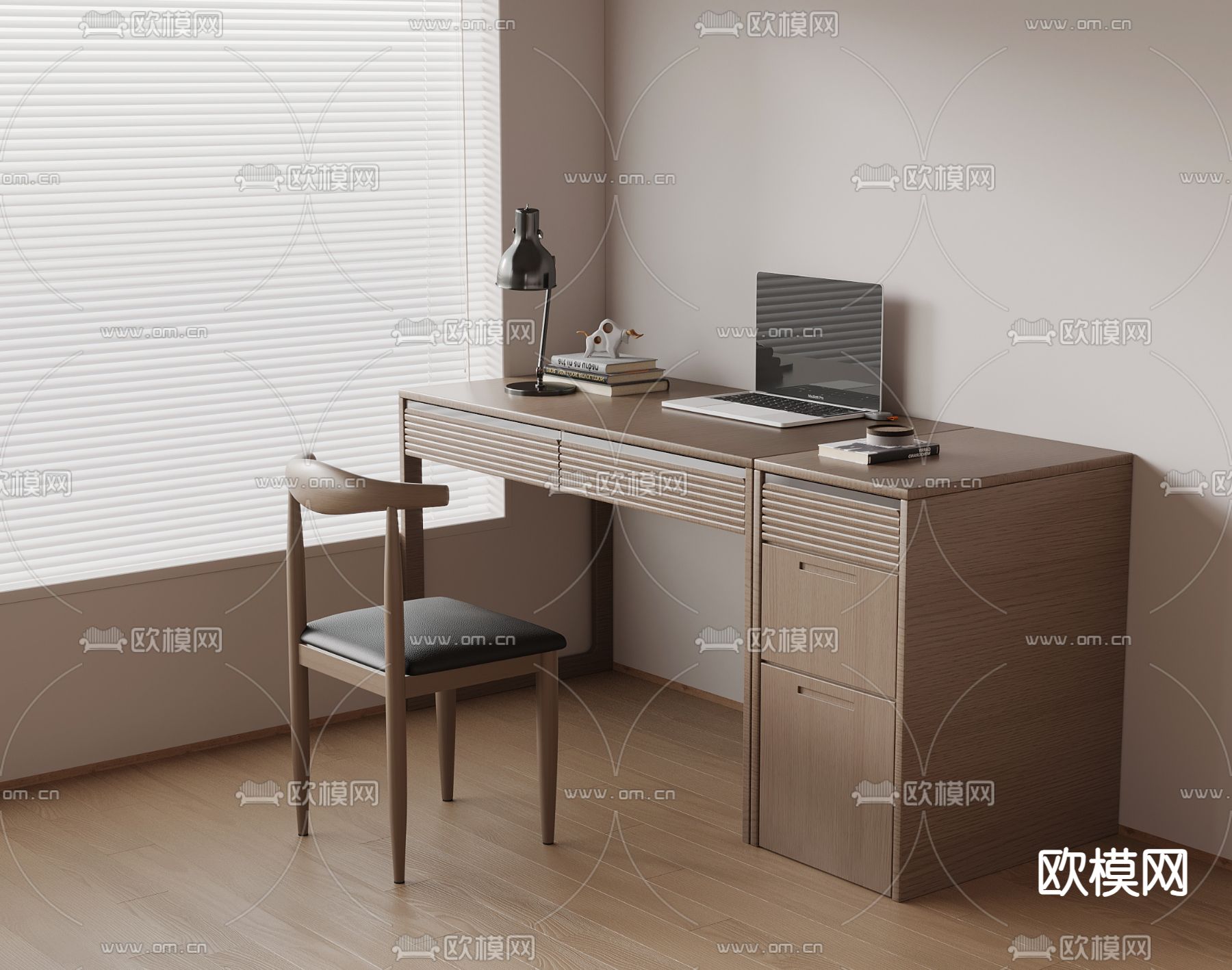 北欧书桌 写字台3d模型下载