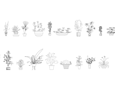  各种花瓶cad图库 