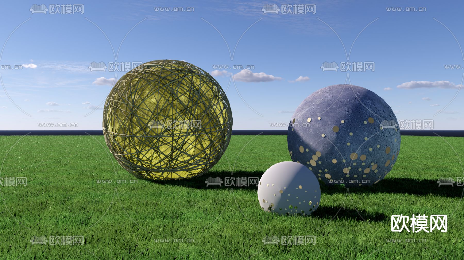 月球灯 月亮灯 氛围灯su模型下载（渲染图2）