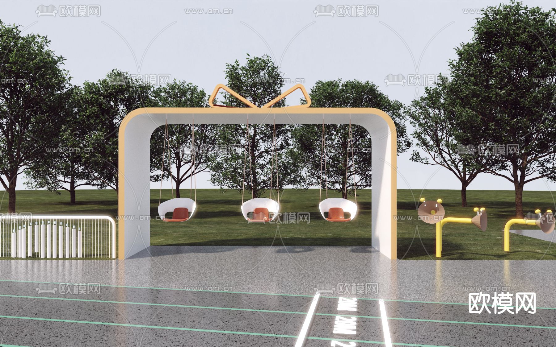 现代吊椅 秋千3d模型下载