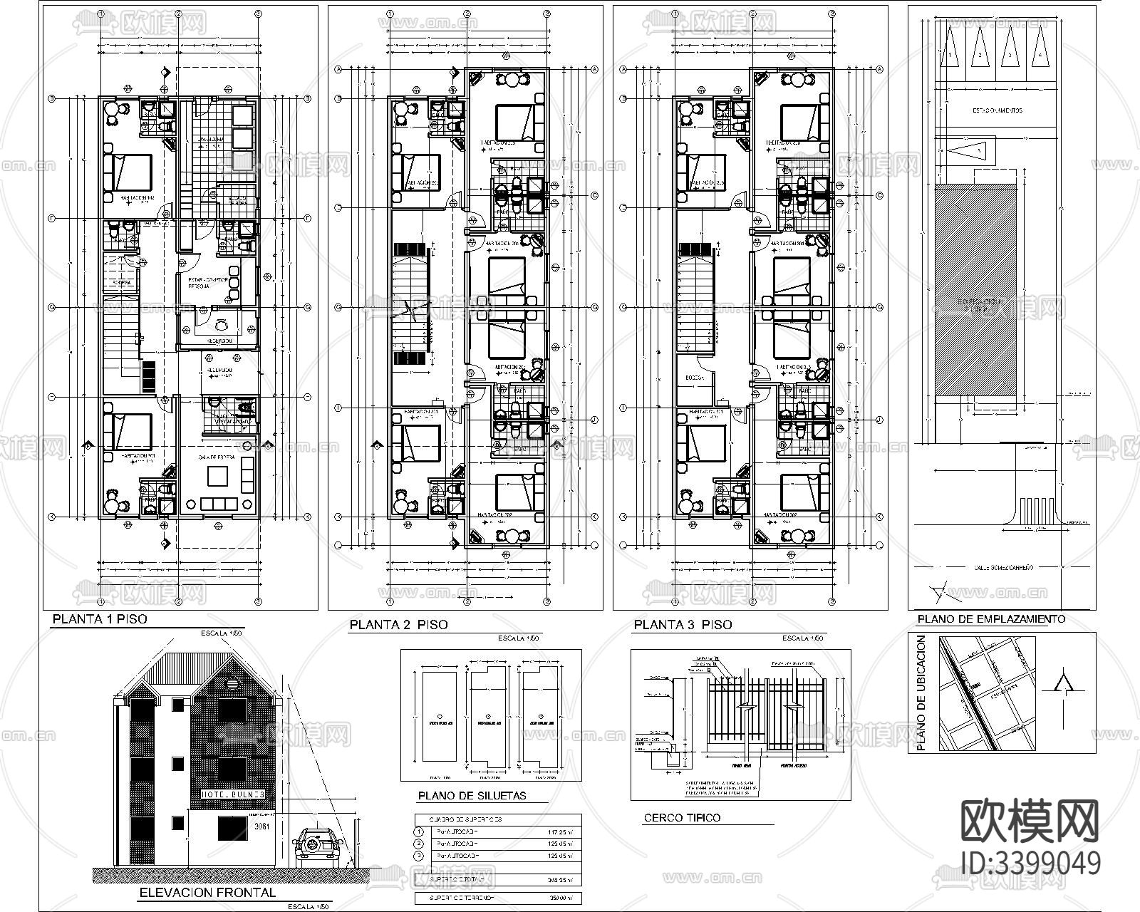 汽车酒店CAD平面图下载（渲染图2）